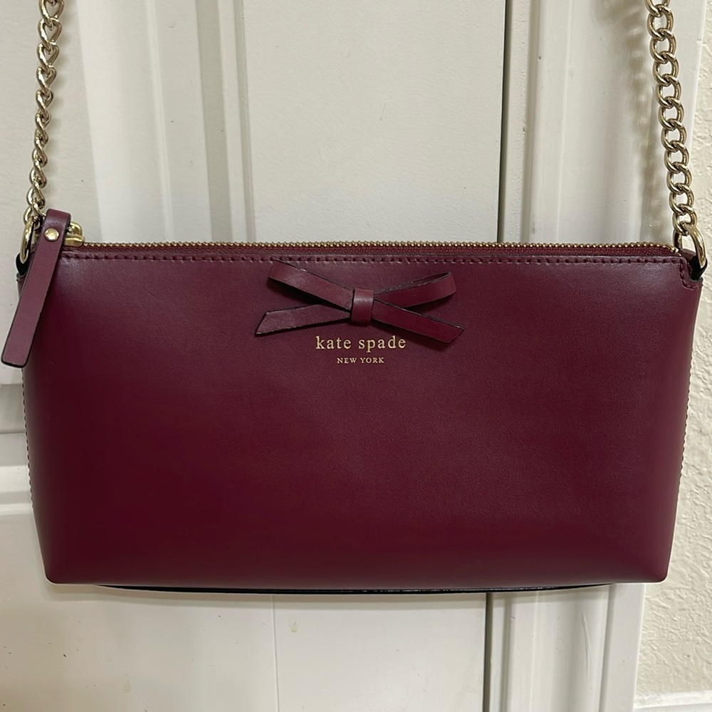 Kate Spade Maroon Leather Crossbody Bag
